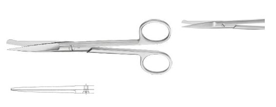 Ножиці для розрізання загострені прямі гострі/тупі 165 мм